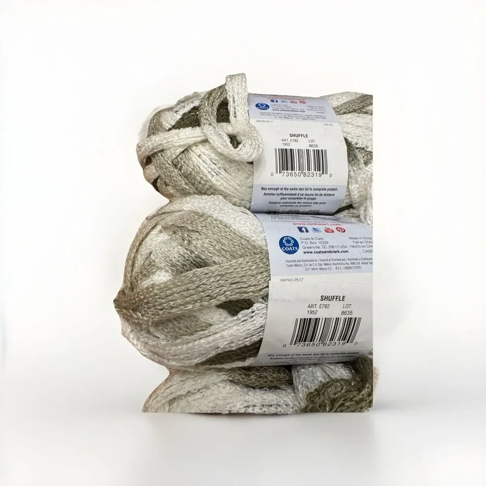 Red Heart Boutique Sashay Shuffle Yarn Neutral Brown Lot of 2 plus partial skein